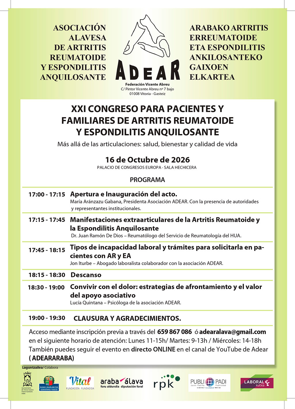 XXI Congreso para pacientes y familiares de Artritis Reumatoide y Espondilitis Anquilosante